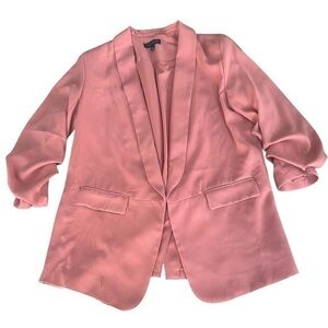 The Limited Open Front 3/4 Ruched Sleeve - Womens Size Large - Peach